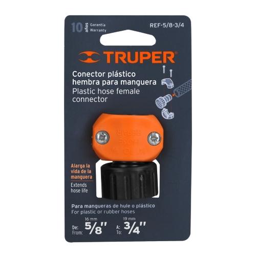 CONECTOR 5/8"-3/4" HEMBRA DE ABS PARA MANGUERA TRUPER