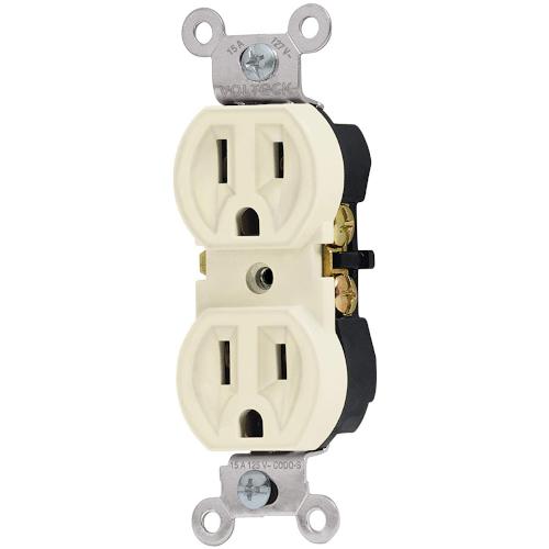 CONTACTO DUPLEX MARFIL ATERRIZADO VOLTEC