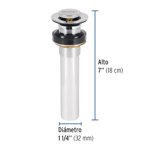 CONTRA PARA LAVABO SIN REBOSADERO SISTEMA PUSH CROMO