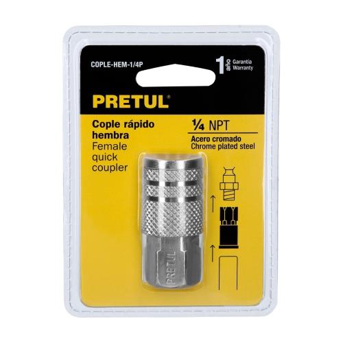 COPLE RÁPIDO DE ACERO  HEMBRA  CUERDA 1/4" NPT  PRETUL