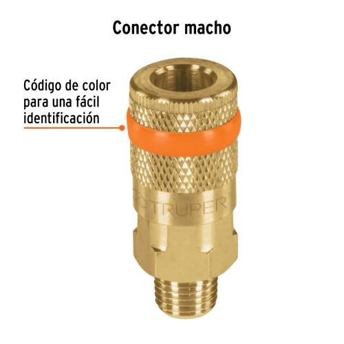 COPLE RAPIDO DE LATON MACHO CUERDA 1/4" NPT TRUPER