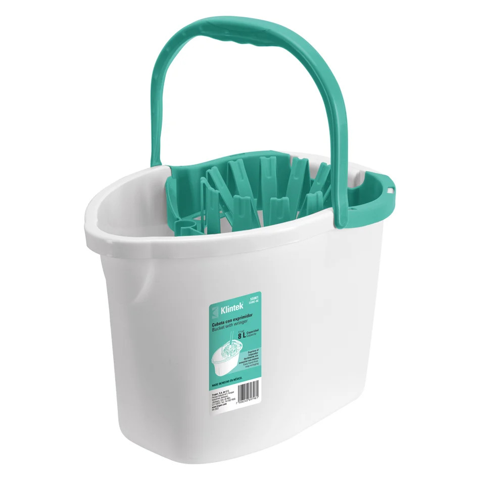 CUBETA PLASTICA CON EXPRIMIDOR 8 L KLINTEK