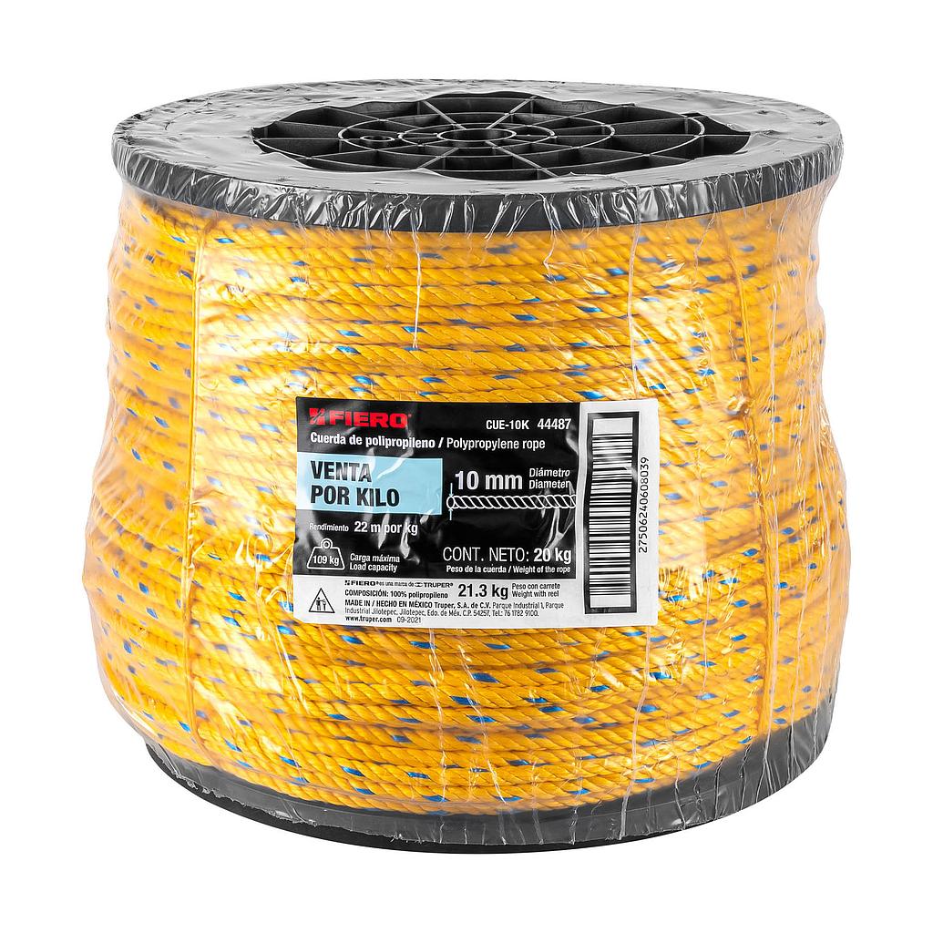 CUERDA DE POLIPROPILENO DE 10 mm (3/8") CARRETE DE 20 kg FIERO