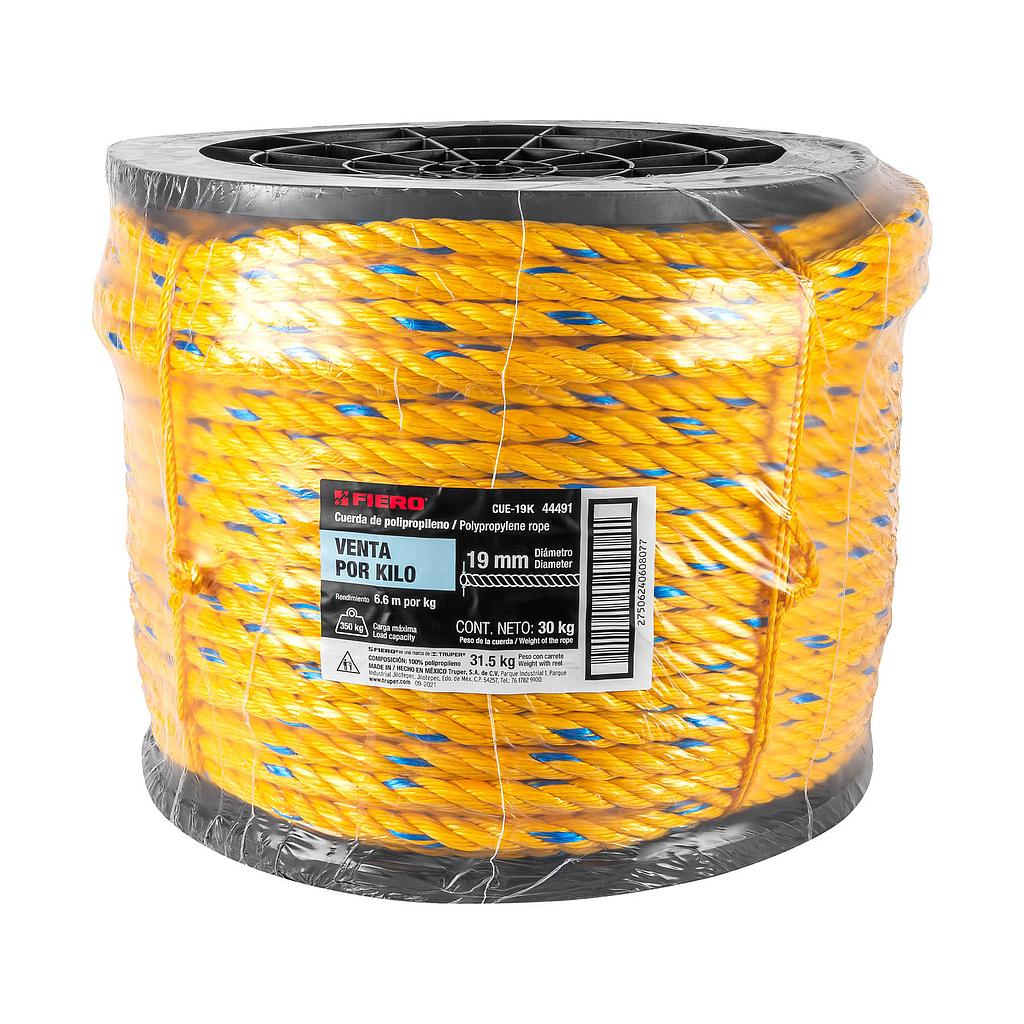 CUERDA POLIPROPILENO DE 19 mm (3/4") CARRETE DE 30 kg FIERO