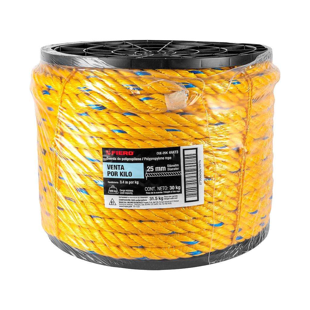 CUERDA DE POLIPROPILENO DE 25 mm (1") CARRETE DE 30 kg FIERO
