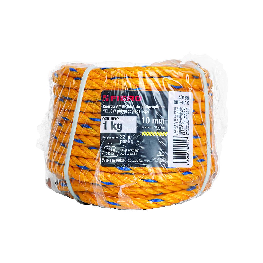 CUERDA DE POLIPROPILENO DE 10 mm (3/8") ROLLO DE 1 kg (22 m) FIERO