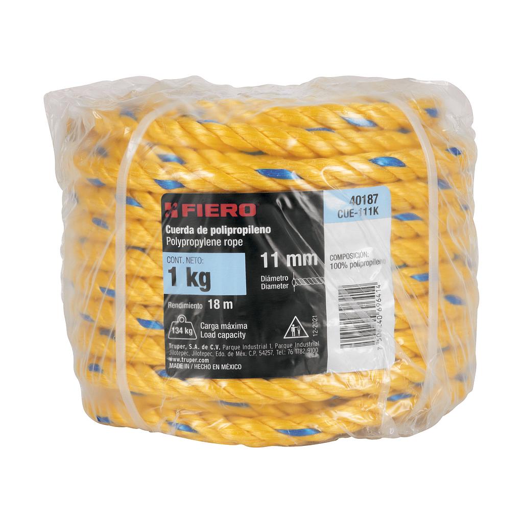 CUERDA DE POLIPROPILENO DE 11 mm (7/16") ROLLO DE 1 kg (18 m) FIERO