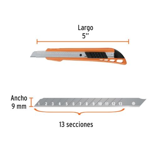 CUTTER 9 mm REFORZADO DE PLASTICO CON ALMA METALICA TRUPER