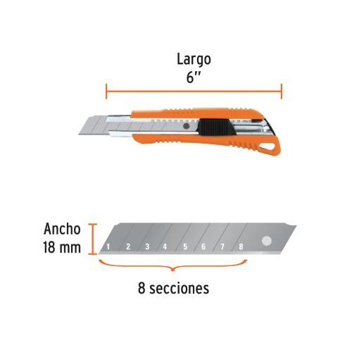 CUTTER 18 mm REFORZADO DE PLASTICO CON ALMA METALICA TRUPER