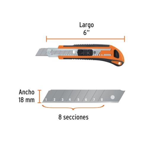 CUTTER 18 mm PROFESIONAL CON ALMA METALICA Y GRIP TRUPER