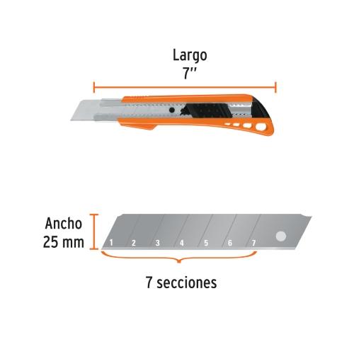 CUTTER 25 mm REFORZADO DE PLASTICO CON ALMA METALICA TRUPER