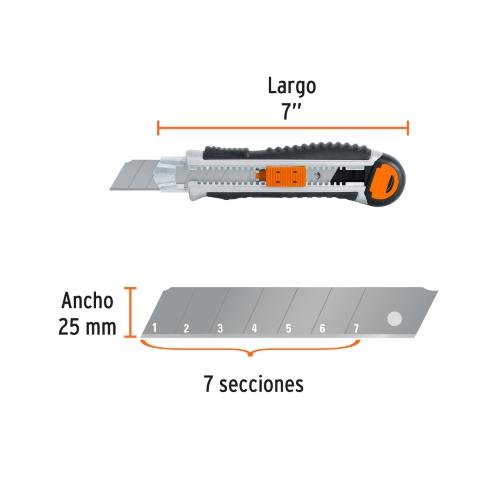 CUTTER 25 mm TRABAJO PESADO C/ALMA METALICA Y GRIP EXPERT