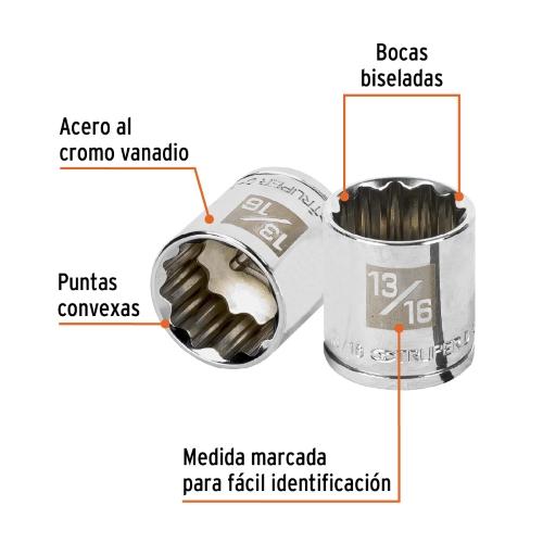 DADO 12 PUNTAS 1 CUADRO 3/8 TRUPER