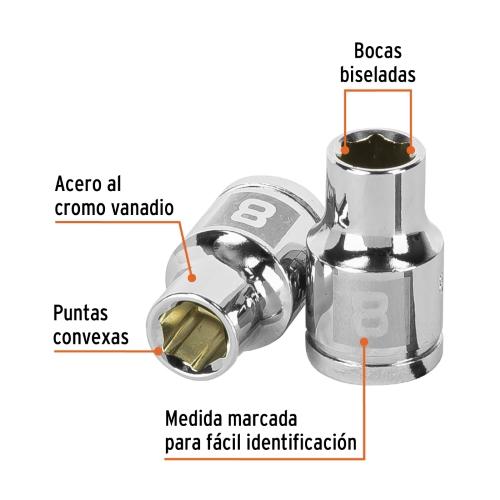 DADO 6 PUNTAS 10MM CUADRO 3/8 TRUPER