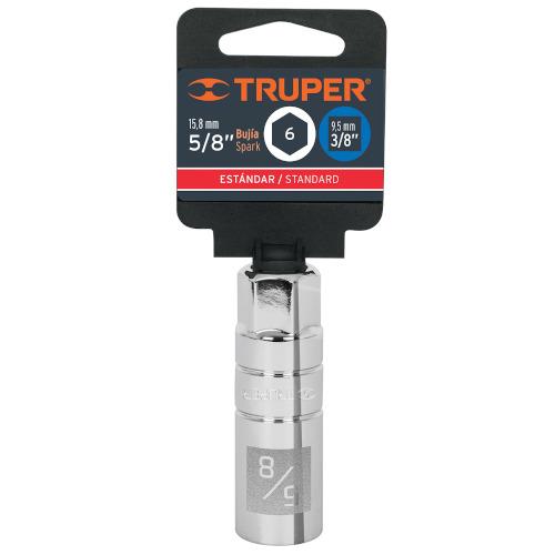 DADO PARA BUJIAS DE 5/8" 6 PUNTAS CUADRO 3/8" TRUPER
