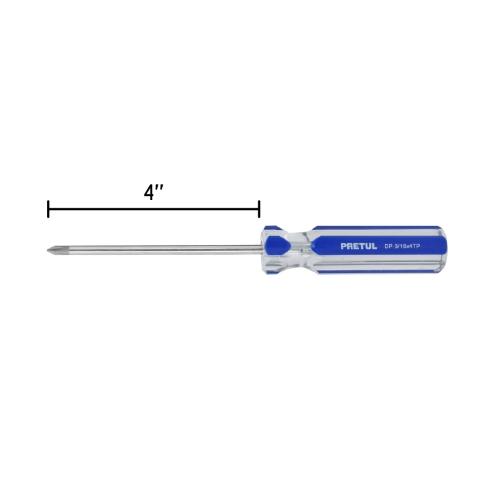 DESARMADOR CRUZ 3/16X4 MANGO PVC PRETUL