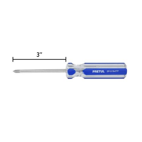 DESARMADOR DE CRUZ 3/16" X 3" MANGO DE PVC  PRETUL