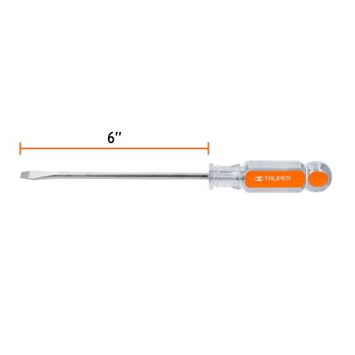 DESARMADOR PLANO 1/4" X 6" MANGO DE ACETATO TRUPER
