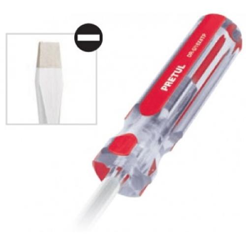 DESARMADOR PLANO 1/4X6 MANGO PVC PRETUL
