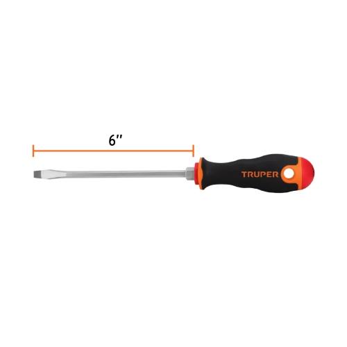 DESARMADOR PLANO 1/4" X 6" MANGO COMFORT GRIP TRUPER