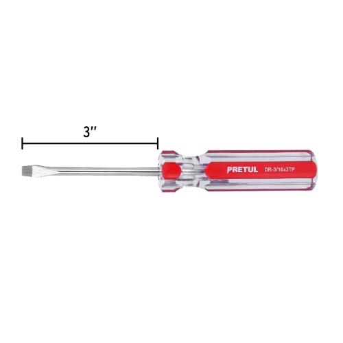 DESARMADOR PLANO 3/16X3 MANGO PVC PRETUL