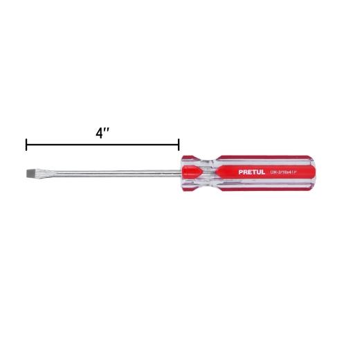 DESARMADOR PLANO 3/16" X 4" MANGO DE PVC  PRETUL