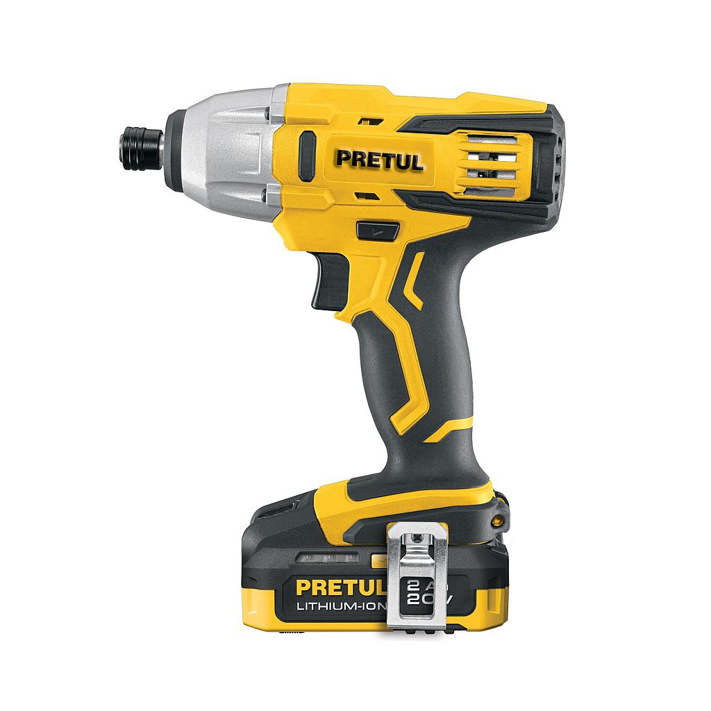 DESTORNILLADOR DE IMPACTO INALÁMBRICO 1/4, 20 V, PRETUL
