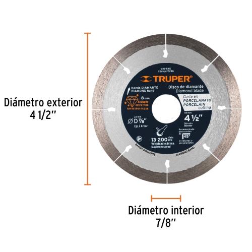DISCO DIAMANTE 41/2 CORTE PORCELANATO