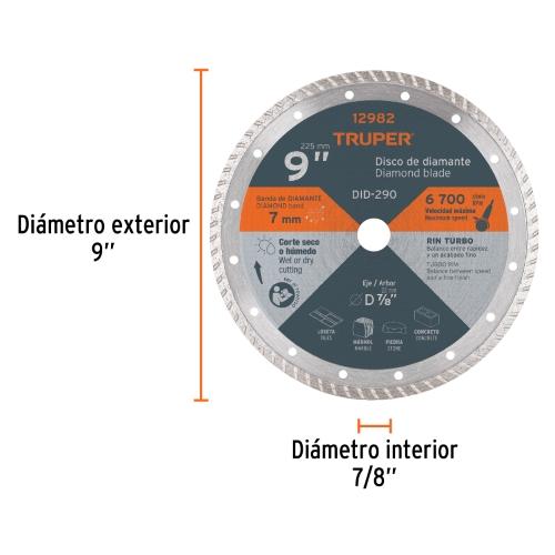 DISCO DIAMANTE 9 RIN TURBO TRUPER