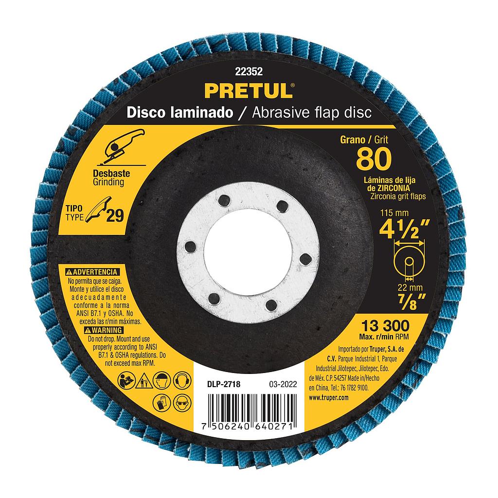 DISCO LAMINADO 41/2 GRADO 80 PRETUL