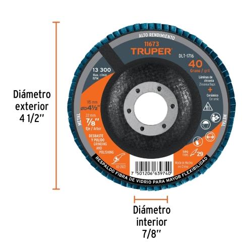 DISCO LAMINADO G-40 DIA.41/2 CEN.7/8 TRU