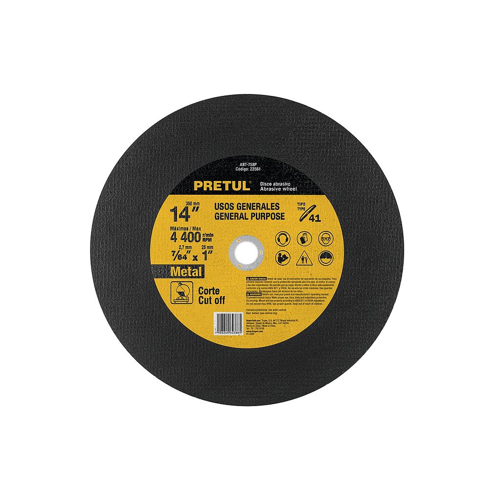 DISCO P/CORTE METAL 14 PRETUL