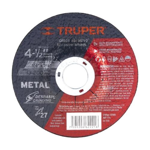 DISCO P/DESBASTE METAL 41/2 TRUPER