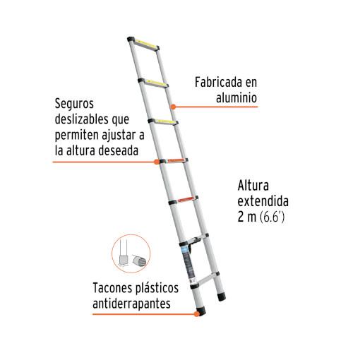 ESCALERA TELESCOPICA 7 PELDAÑOS TRUPER