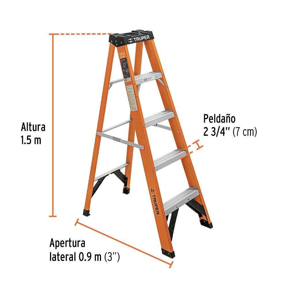 ESCALERA TIJERA 4 PELD FIBRA VIDRIO TRUP
