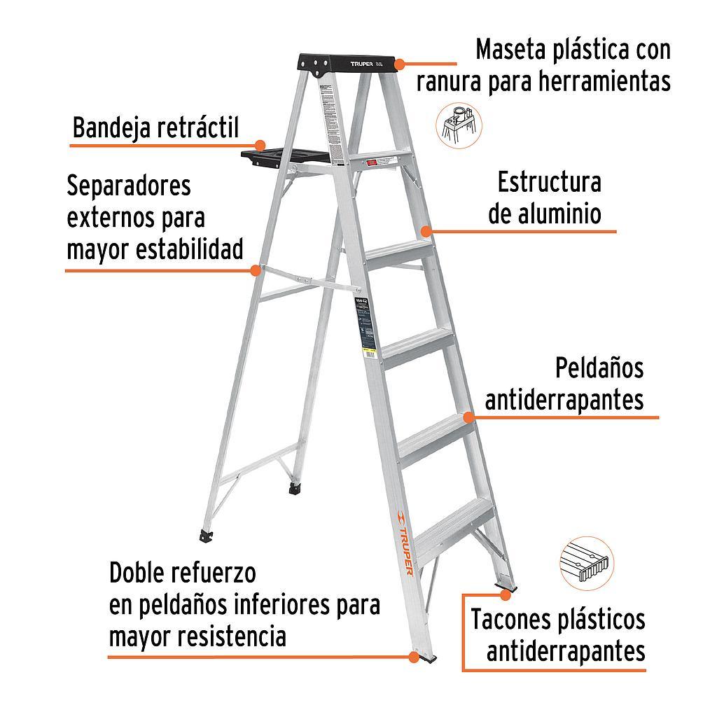 ESCALERA DE TIJERA TIPO III 5 PELDAÑOS Y BANDEJA TRUPER