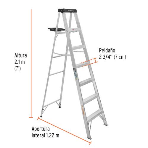 ESCALERA DE TIJERA TIPO III 6 PELDAÑOS Y BANDEJA TRUPER