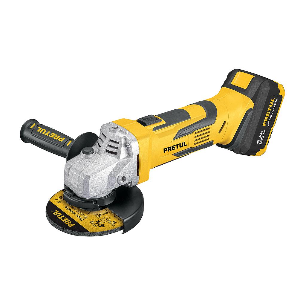 ESMERILADORA 4-1/2"  20 V  1 BATERÍA 4 Ah  PRETUL