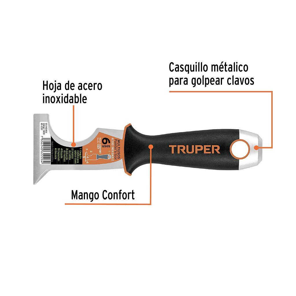 ESPATULA 2-1/2" DE 6 USOS ACERO INOXIDABLE COMFORT GRIP