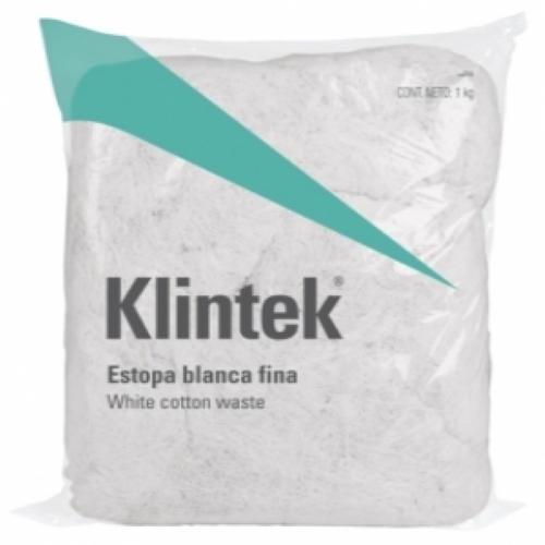 BOLSA DE 1 KG DE ESTOPA EXTRA FINA COLOR BLANCO KLINTEK