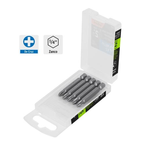 ESTUCHE CON 5 PUNTAS DE CRUZ PH2 LARGO 2" TRUPER EXPERT
