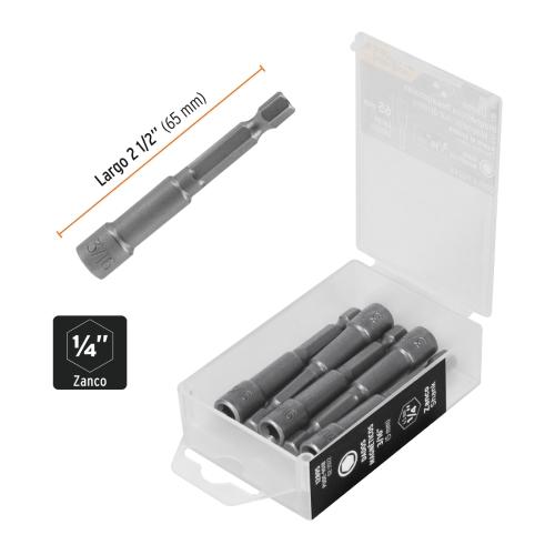 ESTUCHE CON 5 DADOS MAGNETICOS DE 3/16" LARGO 2-1/2" EXPERT