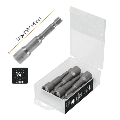 ESTUCHE CON 5 DADOS MAGNETICOS DE 5/16" LARGO 2-1/2" EXPERT