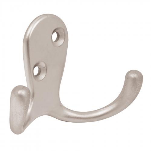 GANCHO DOBLE TIPO PERCHERO 7 CM NIQUEL SATINADO HERMEX