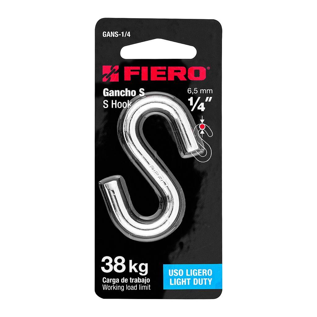 GANCHO S GALVANIZADO DE 1/4 FIERO