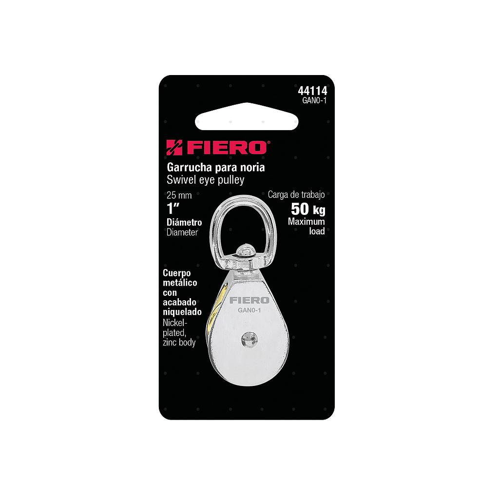 GARRUCHA METALICA PARA NORIA DE 1" CARGA MAXIMA DE 50 kg FIERO