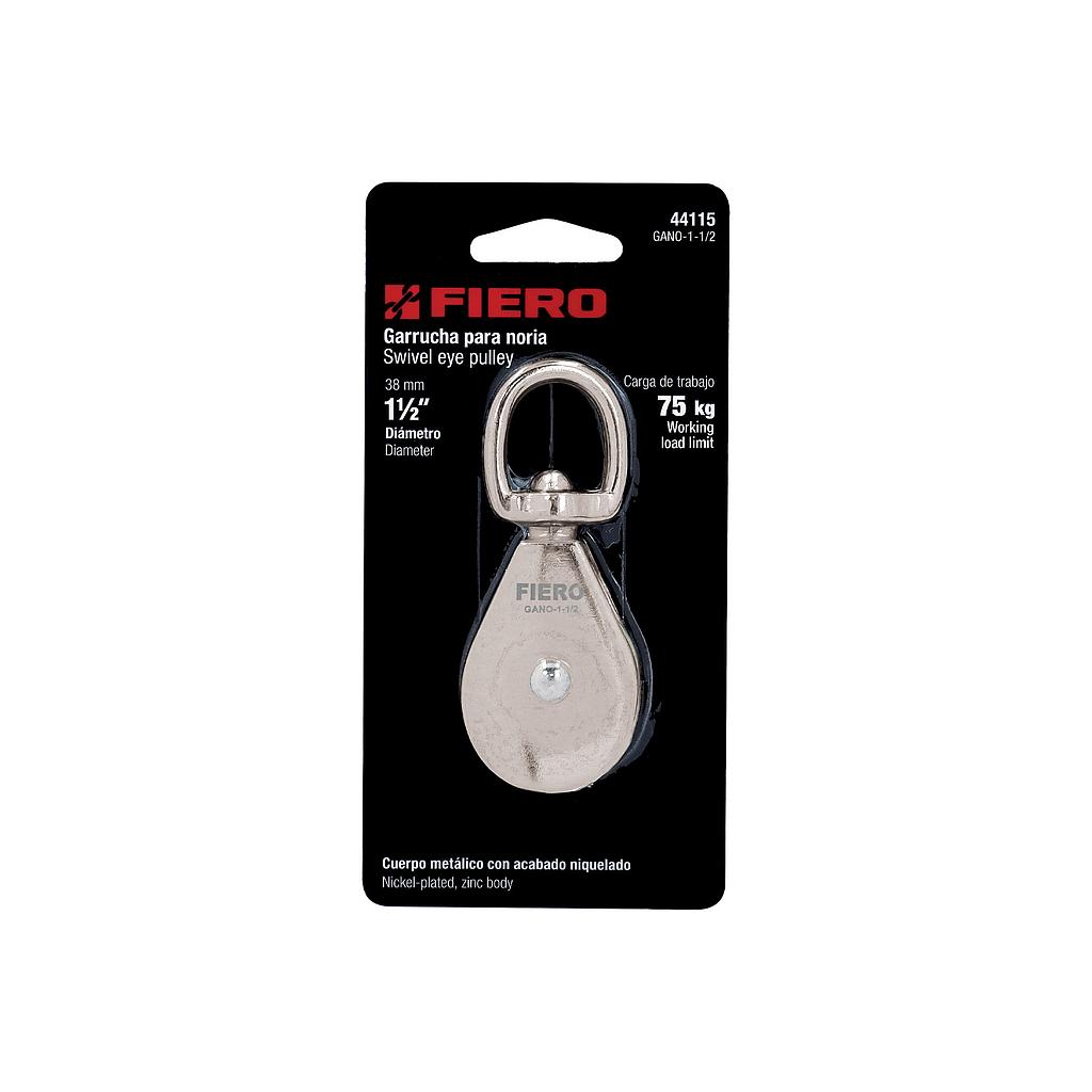 GARRUCHA METALICA PARA NORIA DE 1 1/2" CARGA MAXIMA DE 75 kg FIERO
