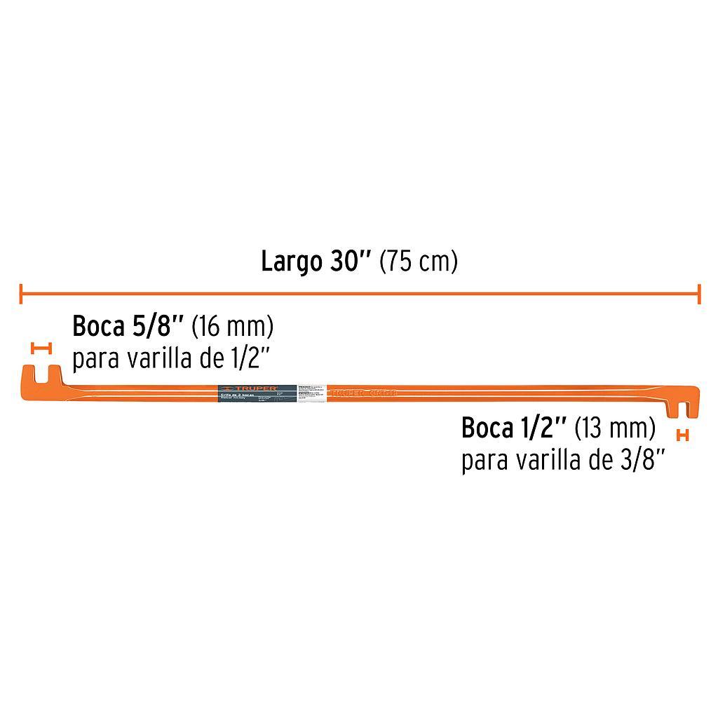 GRIFA DE DOS BOCAS DE 5/8 Y 1/2" TRUPER