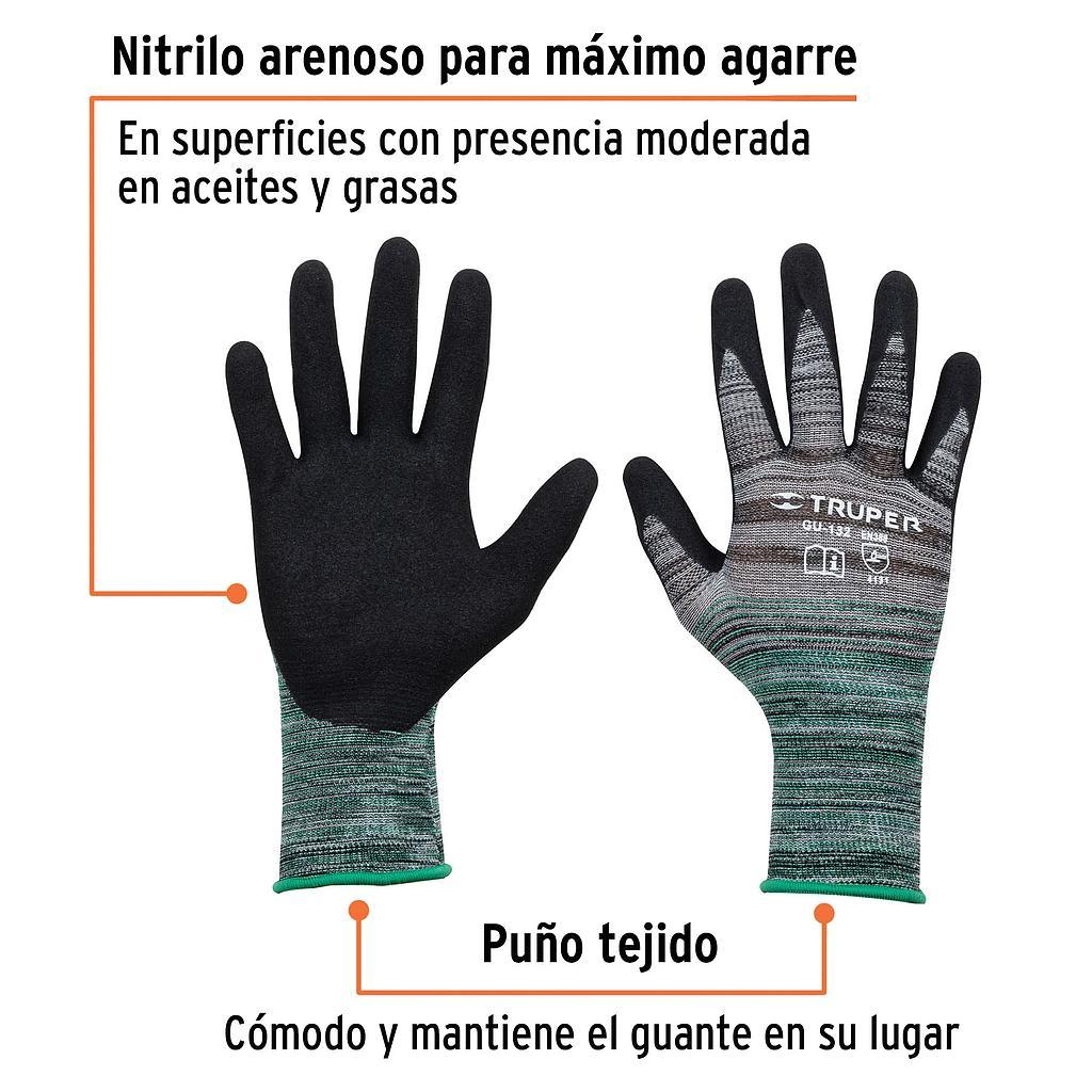 GUANTE NYLON C/RECUBRIMIENTO DE NITRILO ALTA SENSIBILIDAD MEDIANO TRUPER ARENOSO