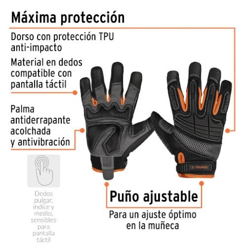 GUANTE P/MECANICO PALMA DE CARNAZA SINTETICA Y POLIURETANO UNITALLA TRUPER